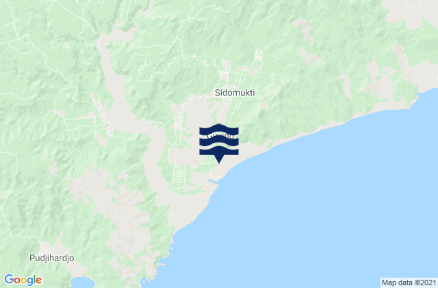 Mappa delle maree di Glagahan, Indonesia