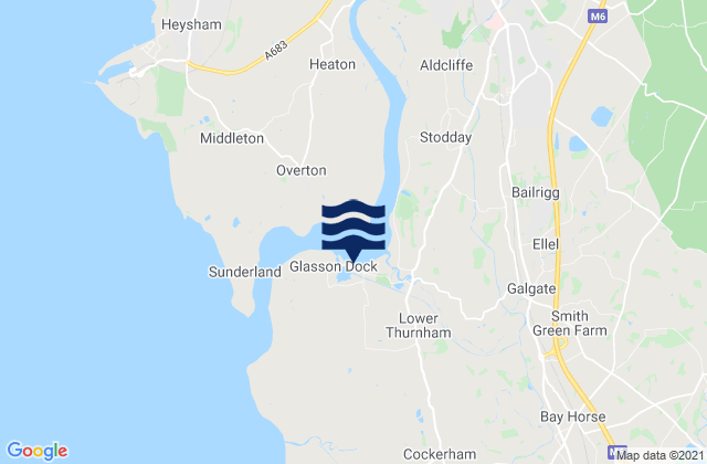 Mappa delle maree di Glasson Dock, United Kingdom