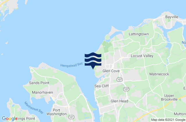 Mappa delle maree di Glen Cove, United States