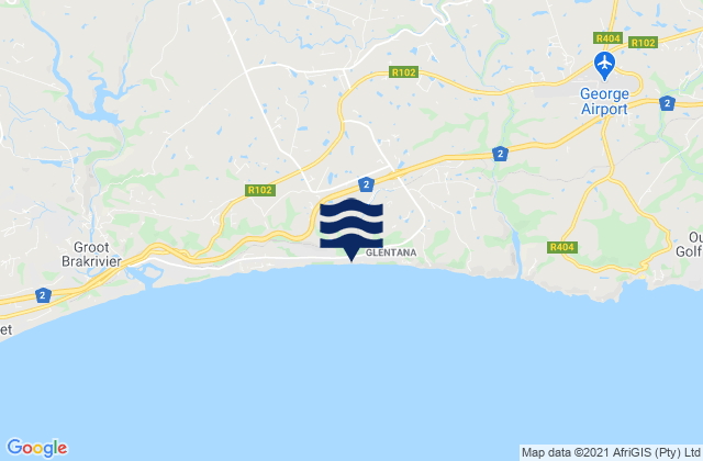 Mappa delle maree di Glentana Beach, South Africa
