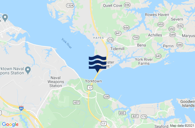 Mappa delle maree di Gloucester Point, United States