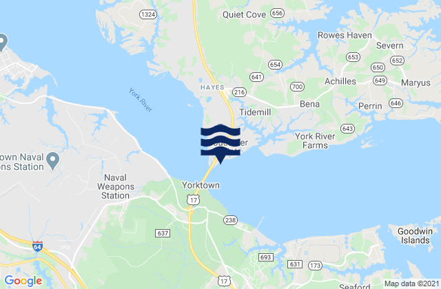Mappa delle maree di Gloucester Point, United States