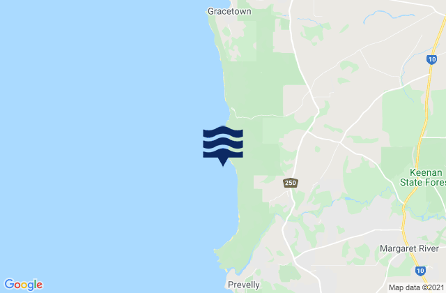 Mappa delle maree di Gnoocardup Beach, Australia