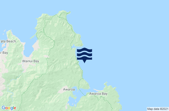 Mappa delle maree di Goat Bay, New Zealand
