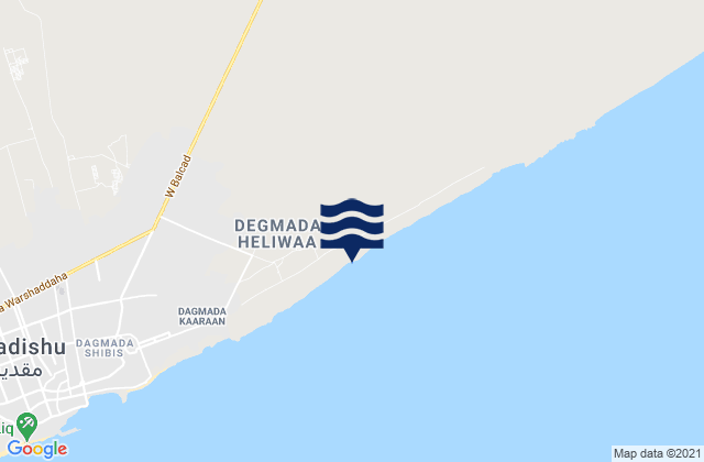 Mappa delle maree di Gobolka Banaadir, Somalia