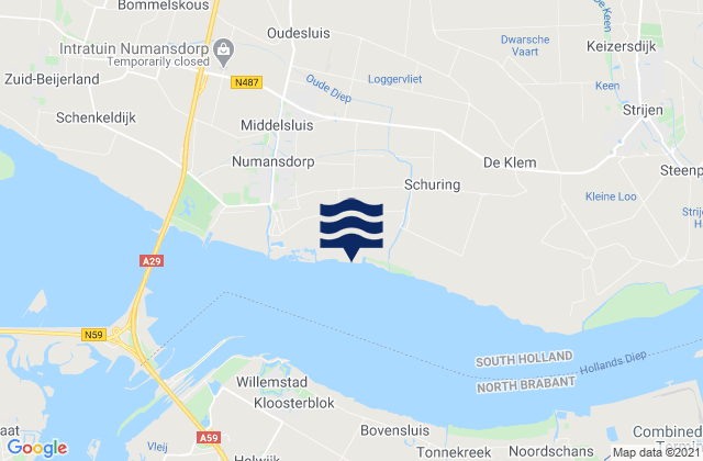 Mappa delle maree di Goidschalxoord, Netherlands