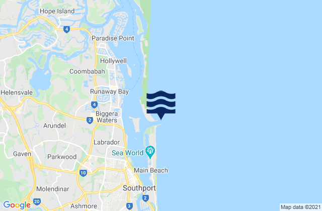Mappa delle maree di Gold Coast Sand Bypass Jetty, Australia