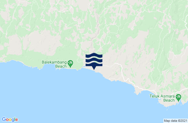 Mappa delle maree di Gombangan, Indonesia
