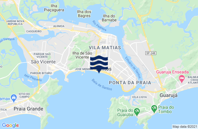Mappa delle maree di Gongaza, Brazil