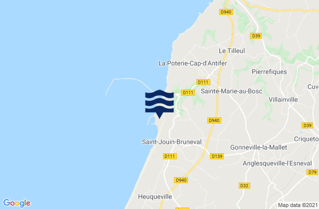 Mappa delle maree di Gonneville-la-Mallet, France