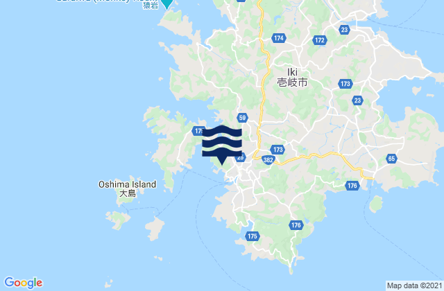 Mappa delle maree di Gono Ura Iki Shima, Japan