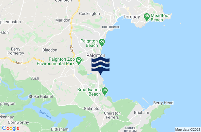 Mappa delle maree di Goodrington Sands, United Kingdom