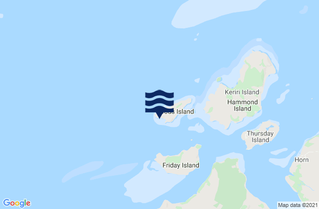 Mappa delle maree di Goods Island, Australia