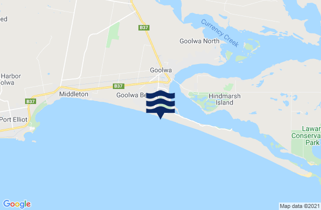 Mappa delle maree di Goolwa, Australia