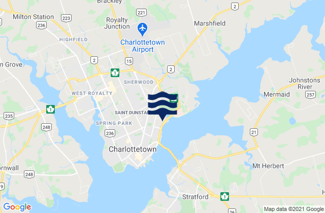 Mappa delle maree di Gordon Islands, Canada