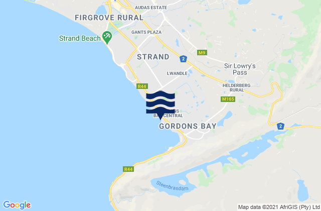 Mappa delle maree di Gordons Bay Harbour, South Africa
