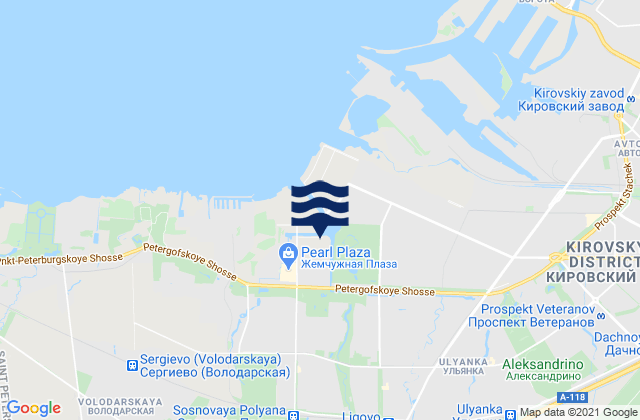 Mappa delle maree di Gorelovo, Russia