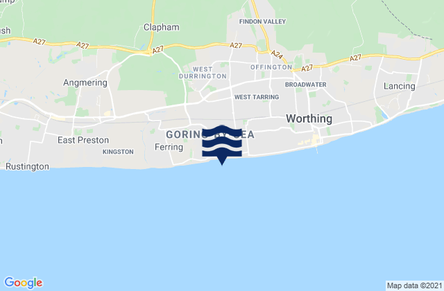 Mappa delle maree di Goring Beach, United Kingdom
