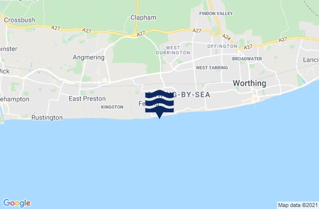 Mappa delle maree di Goring Gap Beach, United Kingdom