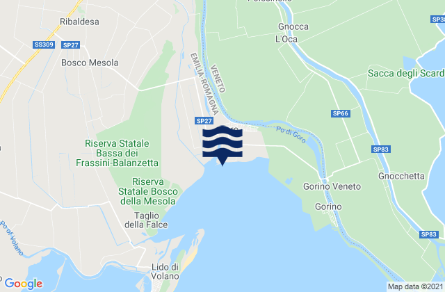 Mappa delle maree di Goro, Italy