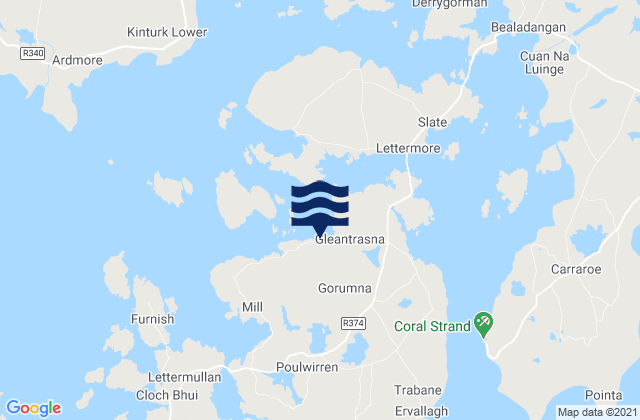 Mappa delle maree di Gorumna Island, Ireland