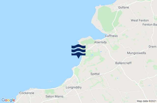 Mappa delle maree di Gosford Sands Beach, United Kingdom