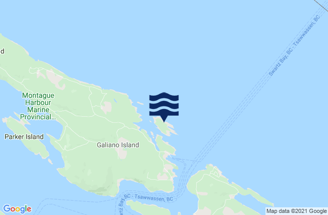 Mappa delle maree di Gossip Island, Canada