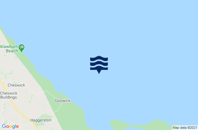 Mappa delle maree di Goswick Bay, United Kingdom