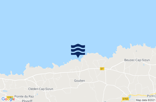 Mappa delle maree di Goulien, France