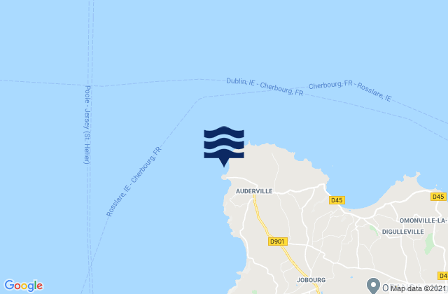 Mappa delle maree di Goury, France