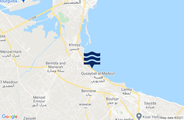Mappa delle maree di Gouvernorat de Mahdia, Tunisia
