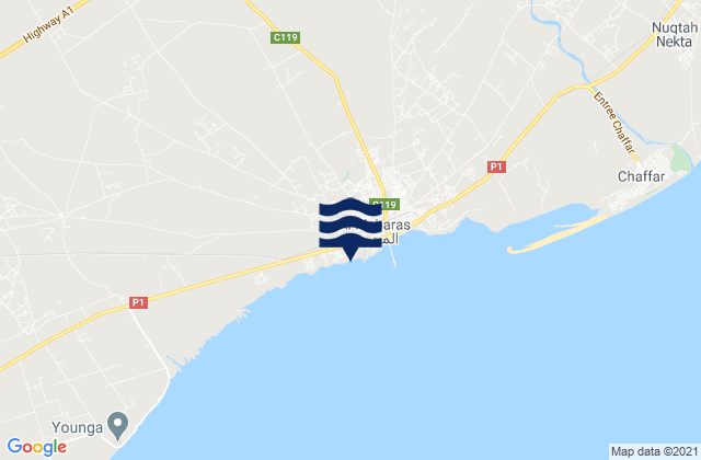 Mappa delle maree di Gouvernorat de Sfax, Tunisia