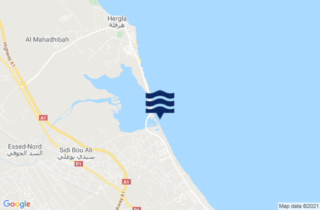Mappa delle maree di Gouvernorat de Sousse, Tunisia