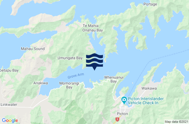 Mappa delle maree di Governors Bay, New Zealand