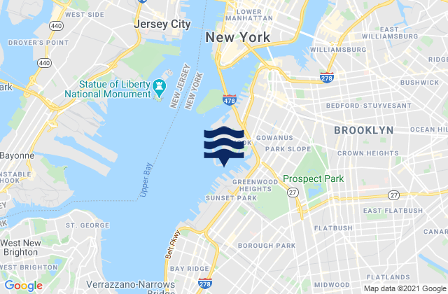 Mappa delle maree di Gowanus Bay, United States