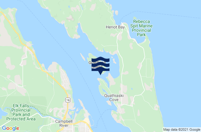 Mappa delle maree di Gowlland Harbour, Canada