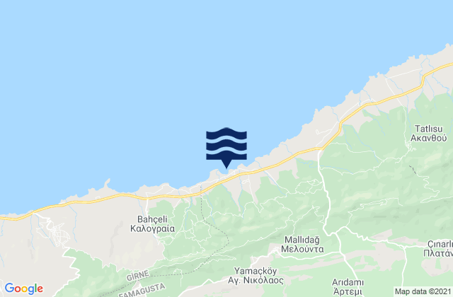 Mappa delle maree di Goúfes, Cyprus