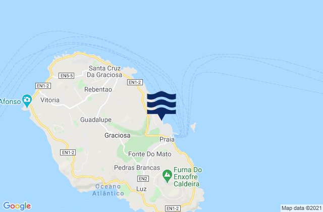 Mappa delle maree di Graciosa - Lagou, Portugal