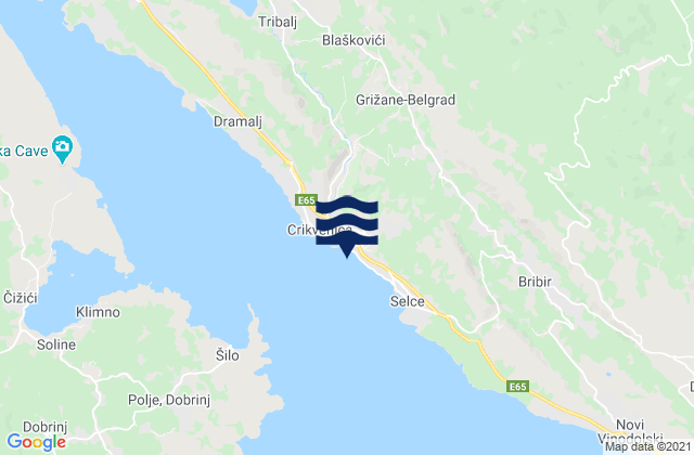 Mappa delle maree di Grad Crikvenica, Croatia