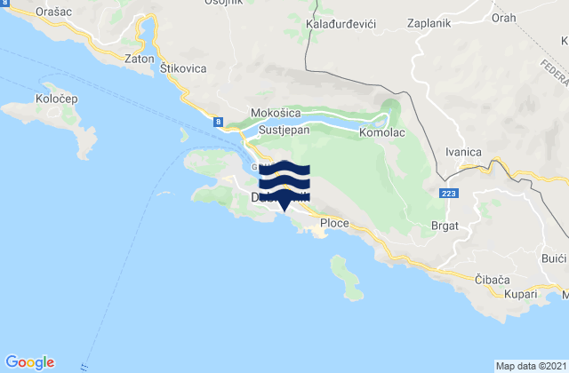 Mappa delle maree di Grad Dubrovnik, Croatia