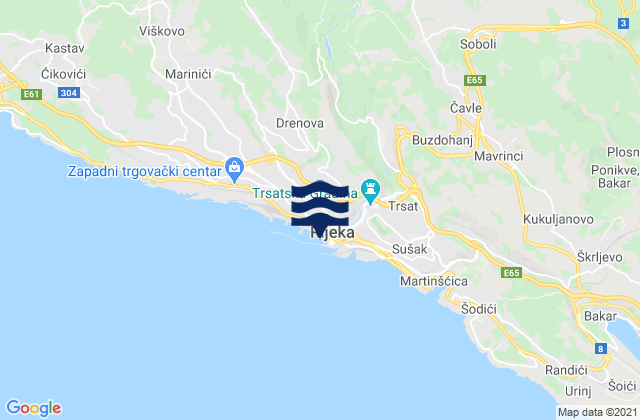 Mappa delle maree di Grad Rijeka, Croatia