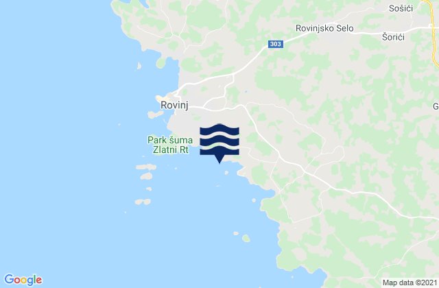 Mappa delle maree di Grad Rovinj, Croatia