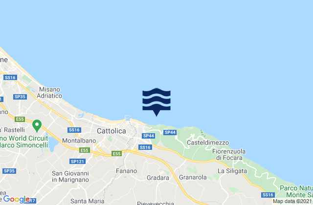Mappa delle maree di Gradara, Italy