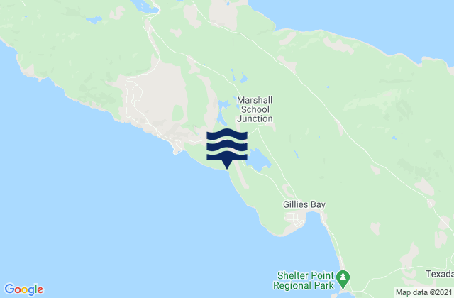 Mappa delle maree di Granby Bay, Canada