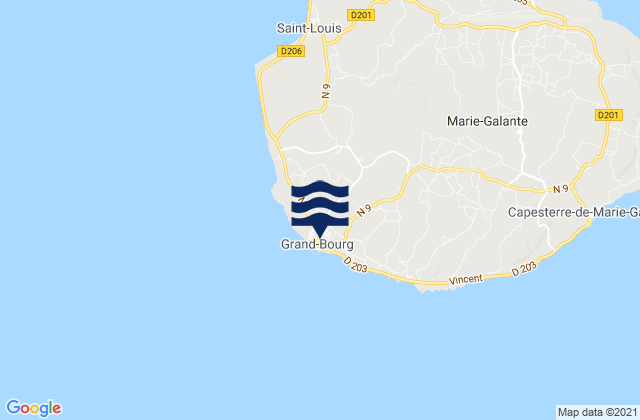 Mappa delle maree di Grand-Bourg, Guadeloupe