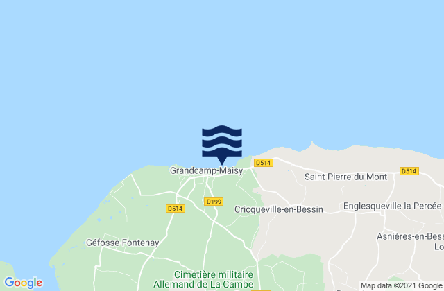 Mappa delle maree di Grandcamp-Maisy, France
