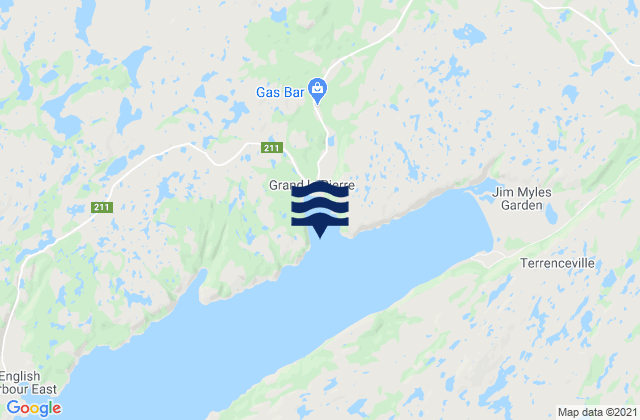 Mappa delle maree di Grande le Pierre Harbour, Canada