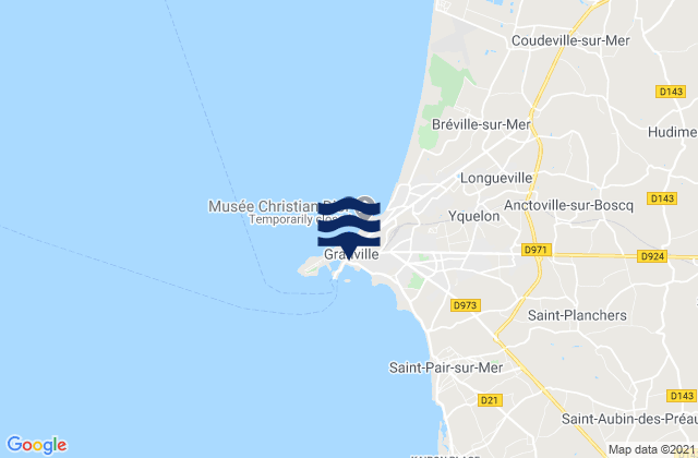Mappa delle maree di Granville, France