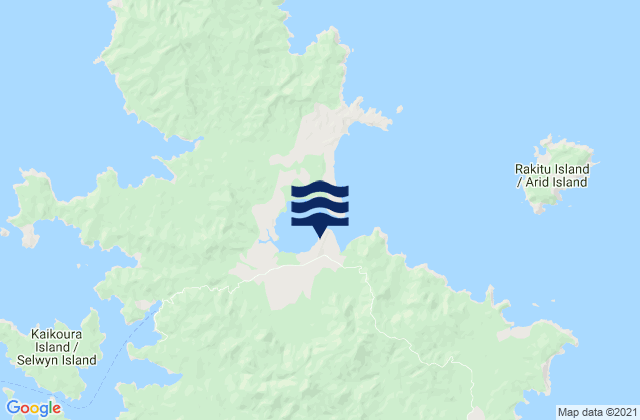 Mappa delle maree di Great Barrier Island, New Zealand