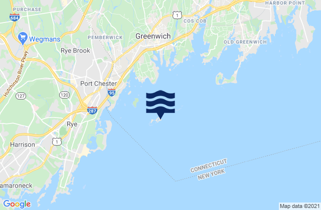 Mappa delle maree di Great Captain Island, United States